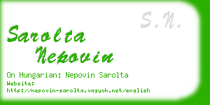 sarolta nepovin business card